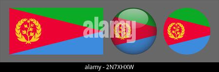 Eritrea Flag set collection Vector Stock Vector