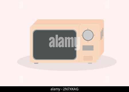 mia microwave for kitchen pink color kitchen appliances for cooking Stock Vector