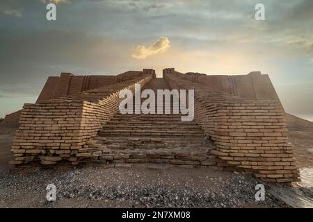 Ziggurat, ancient city of Ur, Ahwar of southern Iraq, Unesco site, Iraq Stock Photo