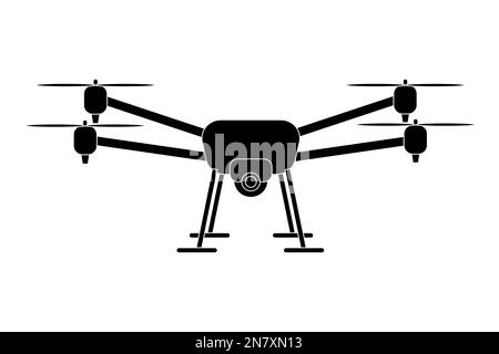 mail delivery drones quadcopters with camera on background Stock Vector