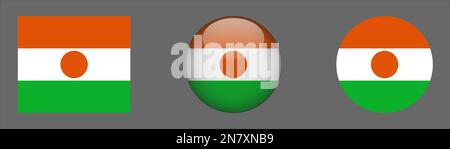 Niger Flag set collection Vector Stock Vector