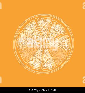 vector orange logo background with citrus fruits Stock Vector