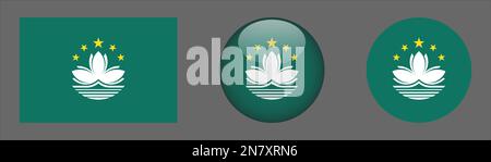 Macau Flag set collection Vector Stock Vector