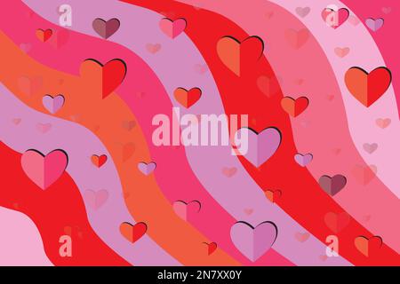 a textured background with pink hearts Stock Vector