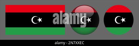 Libya Flag set collection Vector Stock Vector