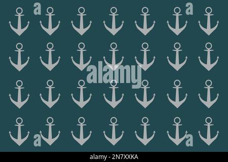 an anchor ship yacht vector illustration sea background Stock Vector