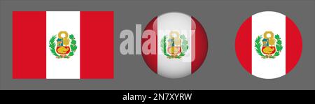 Peru Flag set collection Vector Stock Vector