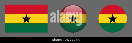 Ghana Flag set collection Vector Stock Vector
