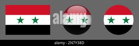 Syria Flag set collection Vector Stock Vector