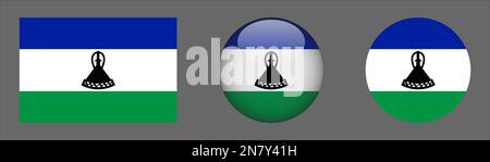Lesotho Flag set collection Vector Stock Vector