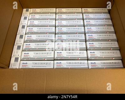 Wondfo rapid antigen test in a box, Corona crisis, Germany Stock Photo