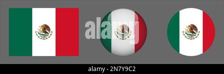 Mexico Flag set collection Vector Stock Vector