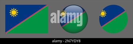 Namibia Flag set collection Vector Stock Vector