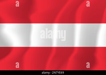 Austria Waved Flag Illustration Vector Stock Vector