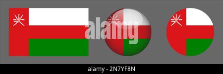 Oman Flag set collection Vector Stock Vector
