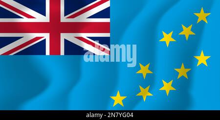 Tuvalu Waved Flag Illustration Vector Stock Vector