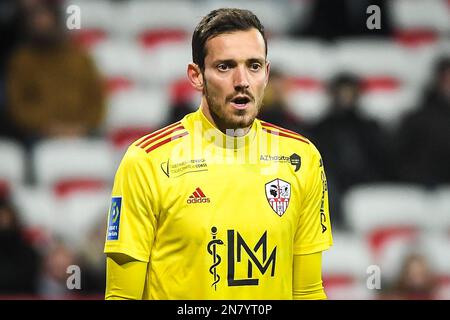 Nice, France. 10th Feb, 2023. Benjamin LEROY of Ajaccio during the French championship Ligue 1 football match between OGC Nice and AC Ajaccio on February 10, 2023 at Allianz Riviera stadium in Nice, France - Photo Matthieu Mirville / DPPI Credit: DPPI Media/Alamy Live News Stock Photo
