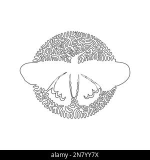 Single curly one line drawing of cute butterfly abstract art. Continuous line drawing design vector illustration of uniquely patterned butterflies Stock Vector