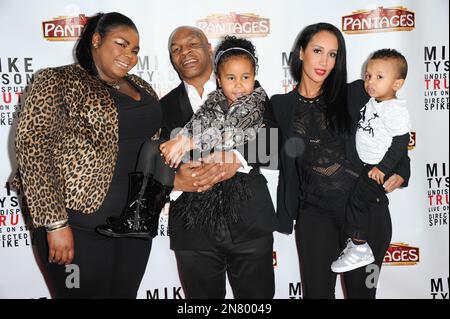 From left, Mikey Tyson, Mike Tyson, Milan Tyson, Kiki Tyson, Morocco
