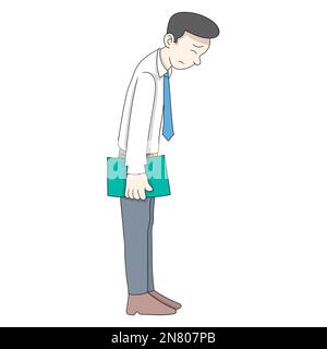 workers are looking down carrying documents to apply for a job Stock Vector