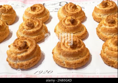 The Macaron de Montmorillon, a type of macaron biscuits typical of Montmorillon in the Poitou of France Stock Photo