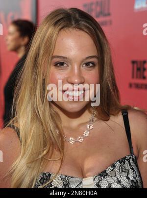 Actress Evie Thompson arrives at the world premiere of "The Call" at