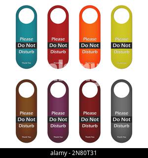 Please do not disturb - varicolored door hanger sign set. Vector template Stock Vector
