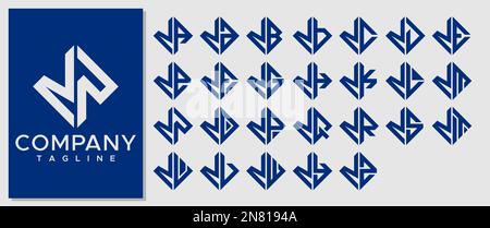 Luxury Square letter N logo design template. Modern line NN N letter logo Stock Vector