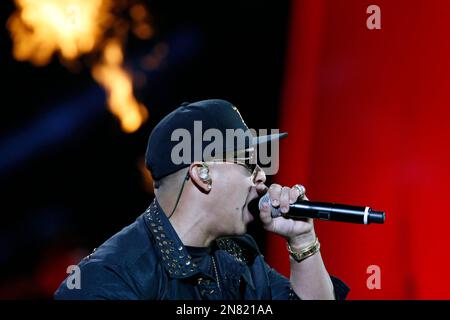 Puerto Rican singer Daddy Yankee speaks during a panel at Billboard Latin  Music Week, Wednesday, Sept. 22, 2021, in Miami Beach, Fla. (AP  Photo/Wilfredo Lee Stock Photo - Alamy
