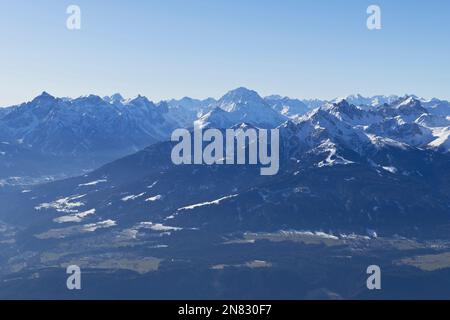 View from Nordkette mountain, Innsbruck, Tyrol, Austria Stock Photo