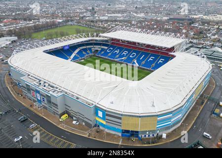 Cardiff, UK. 11th Feb, 2023. General exterior view of Cardiff City Stadium, Home of Cardiff City ahead of the Sky Bet Championship match Cardiff City vs Middlesbrough at Cardiff City Stadium, Cardiff, United Kingdom, 11th February 2023 (Photo by Craig Thomas/News Images) in Cardiff, United Kingdom on 2/11/2023. (Photo by Craig Thomas/News Images/Sipa USA) Credit: Sipa USA/Alamy Live News Stock Photo