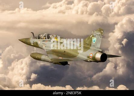 French Dassault Mirage 2000 approching RAF Conningsby Stock Photo