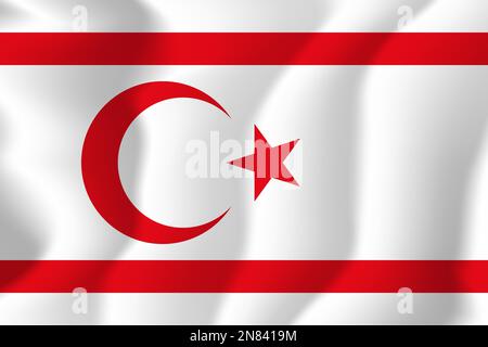 Turkish Republic of Northern Cyprus Waved Flag Illustration Vector Stock Vector