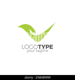 V Leaf Logo Vector Illustration. Leaf Icon Stock Vector
