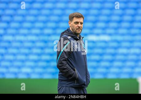 Jonathan Woodgate assistant at Middlesbrough arrives ahead of the Sky Bet Championship match Cardiff City vs Middlesbrough at Cardiff City Stadium, Cardiff, United Kingdom, 11th February 2023  (Photo by Craig Thomas/News Images) Stock Photo