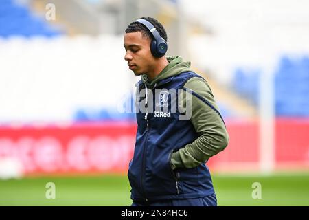 Cameron Archer #10 of Middlesbrough arrives ahead of the Sky Bet ...