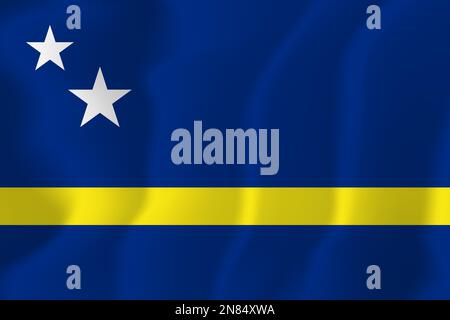 Curacao Waved Flag Illustration Vector Stock Vector