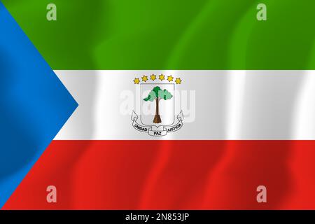 Equatorial Guinea Waved Flag Illustration Vector Stock Vector
