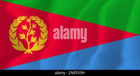 Eritrea Waved Flag Illustration Vector Stock Vector