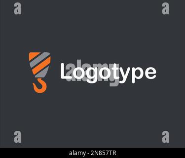 The logo, a construction crane icon. Special equipment. Vector illustration. Flat style Stock Vector