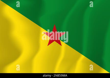 French Guiana Waved Flag Illustration Vector Stock Vector