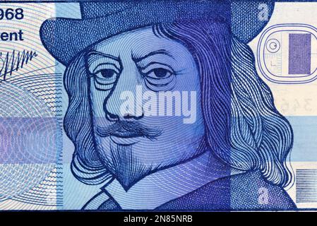 Den Helder, Netherlands. February 2023. An old bank bill of 10 Dutch guilders. High quality photo Stock Photo