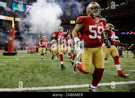 San Francisco 49ers players, including Tarvarius Moore (33), warm up during  practice, Thursday, Jan. 30, 2020, in Coral Gables, Fla., for the NFL Super  Bowl 54 football game. (AP Photo/Wilfredo Lee Stock Photo - Alamy