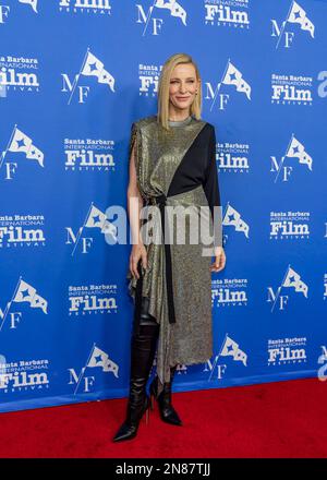Santa Barbara, USA. 10th Feb, 2023. Cate Blanchett arrives at the 2023 Santa Barbara International Film Festival red carpet event to receive the Outstanding Performer of the Year Award at the Arlington Theatre on February 9, 2023 in Santa Barbara, CA. (Photo by Rod Rolle/Sipa USA) Credit: Sipa USA/Alamy Live News Stock Photo