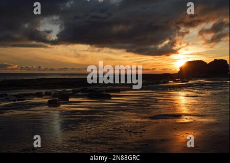 Sandy beach in Bundoran town in County Donegal, Ireland Stock Photo