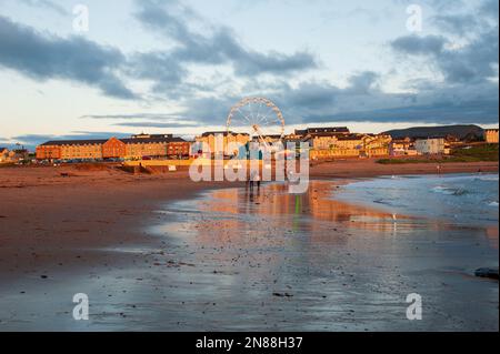 Bundoran, Ireland -26 July, 2022. Sandy beach in Bundoran town in County Donegal, Ireland Stock Photo