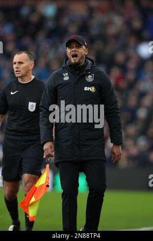 Vincent Kompany, Burnley manager, shouts during the Sky Bet Championship match between Burnley and Preston North End at Turf Moor, Burnley on Saturday 11th February 2023. (Photo: Pat Scaasi | MI News) Credit: MI News & Sport /Alamy Live News Stock Photo