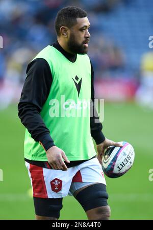 Edinburgh, Scotland, 11th February 2023.  Taulupe Faletau of Wales before the Guinness 6 Nations match at Murrayfield Stadium, Edinburgh. Picture credit should read: Neil Hanna / Sportimage Credit: Sportimage/Alamy Live News Stock Photo