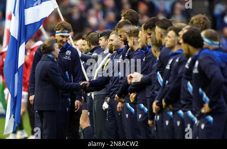 The Princess Royal with Scotland's Finn Russell ahead of the Guinness