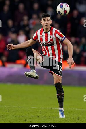 Sheffield, England, 11th February 2023.  John Egan of Sheffield Utd during the Sky Bet Championship match at Bramall Lane, Sheffield. Picture credit should read: Andrew Yates / Sportimage Credit: Sportimage/Alamy Live News Stock Photo
